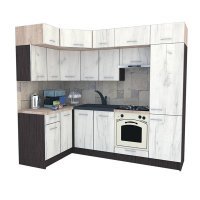 Bucatarie de Colt BIG GENA NEW DR. 140-250, Wenge / Decor K001